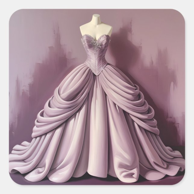 Sticker Carré Robe mauve magnifique (Devant)