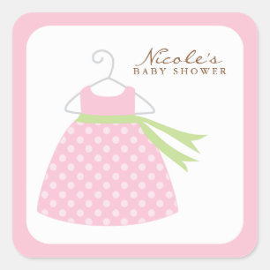 Sticker Carré Robe rose de bébé