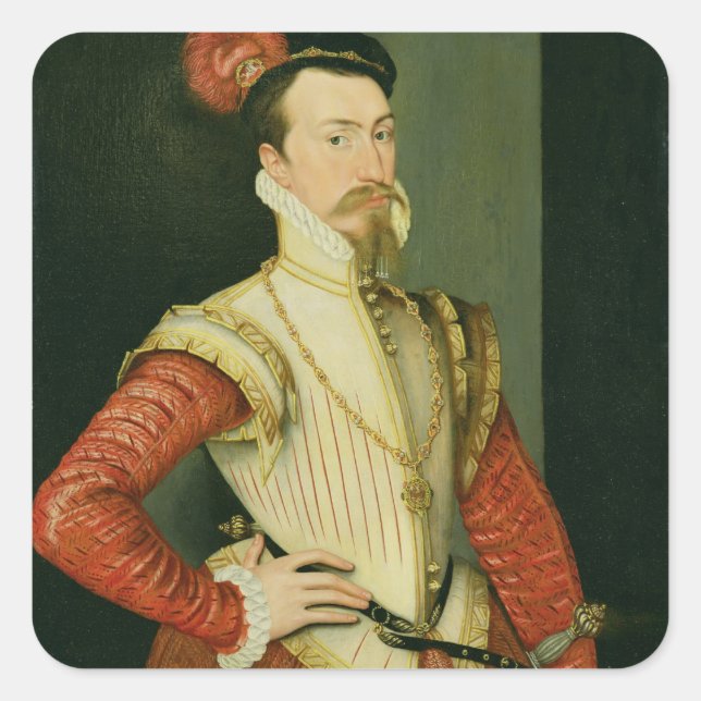 Sticker Carré Robert Dudley (1532-88) 1er comte de Leicester, c. (Devant)