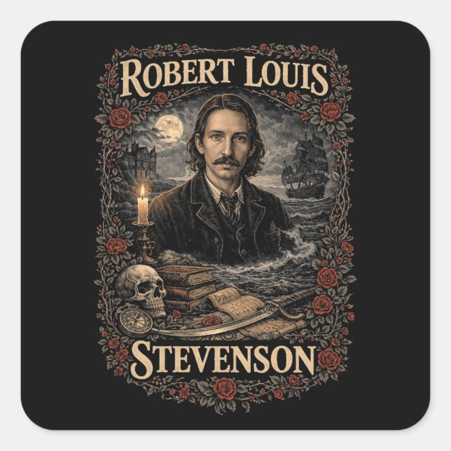 Sticker Carré Robert Louis Stevenson (Devant)