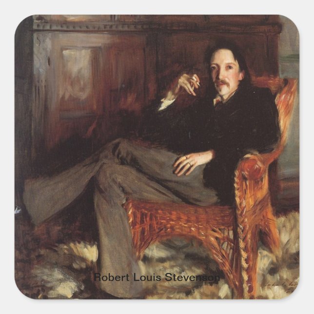 Sticker Carré Robert Louis Stevenson Portrait (Devant)