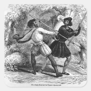 Sticker Carré Robin Hood et Tanner avec des Quart-personnels