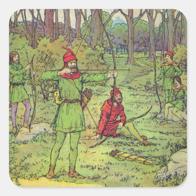 Sticker Carré Robin Hood In The Forest  (Devant)