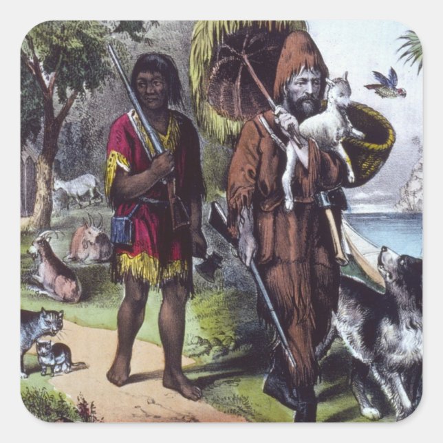 Sticker Carré Robinson Crusoe (Devant)