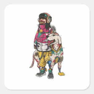 Sticker Carré Robo Dog