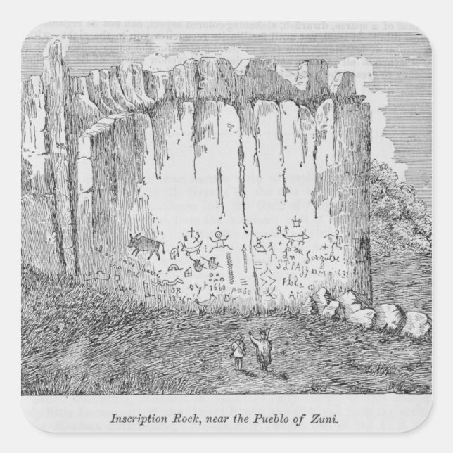 Sticker Carré Rocher de l'Inscription, près du Pueblo de Zuni (Devant)