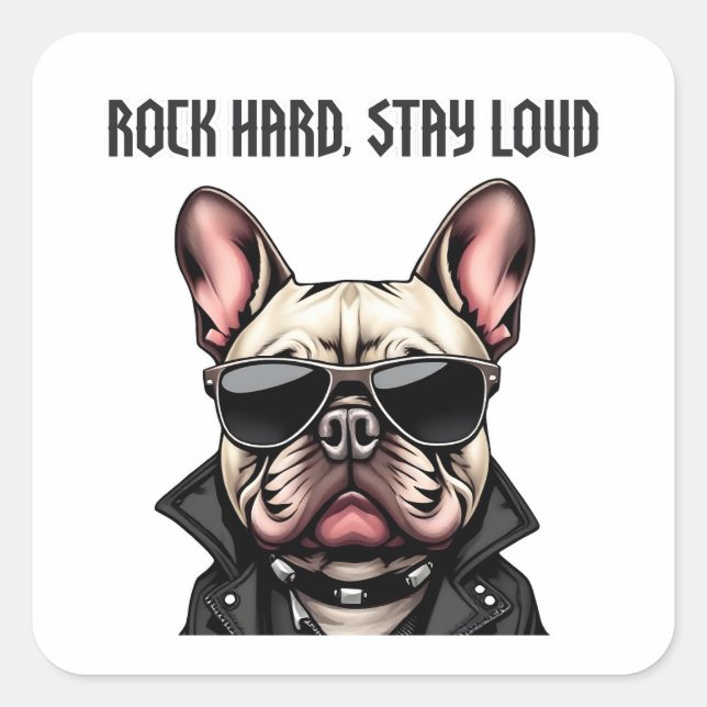 Sticker Carré Rocher dur, rester fort (Devant)