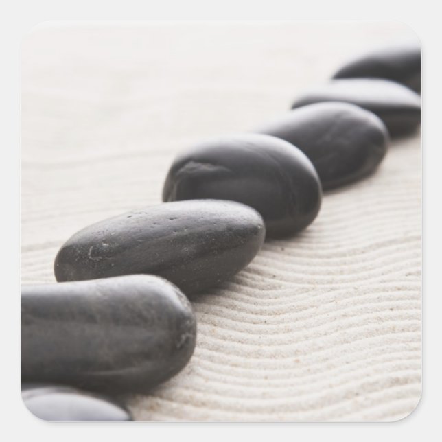 Sticker Carré Rochers sur sable (Devant)