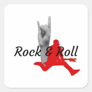 Sticker Carré Rock And Roll