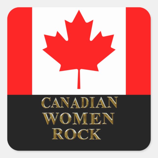 STICKER CARRÉ ROCK CANADIEN DES FEMMES (Devant)