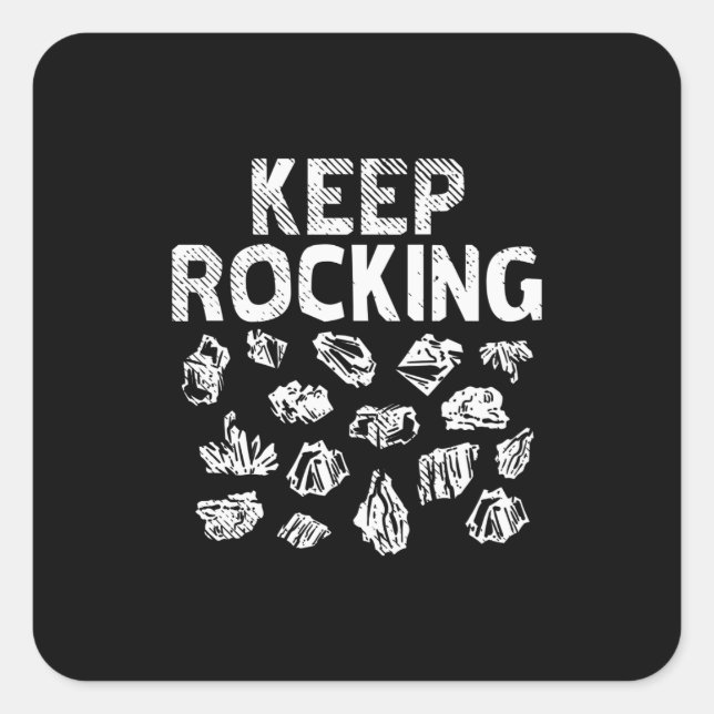 Sticker Carré Rock Collector - Keep Rocking (Devant)