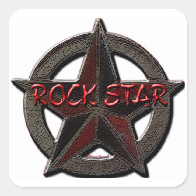 Sticker Carré Rock Star (Devant)