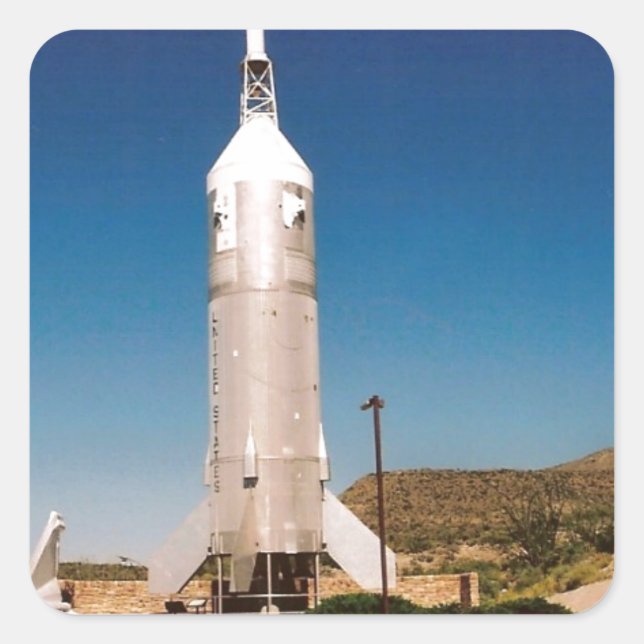 Sticker Carré Rocket Exploration Spatiale (Devant)