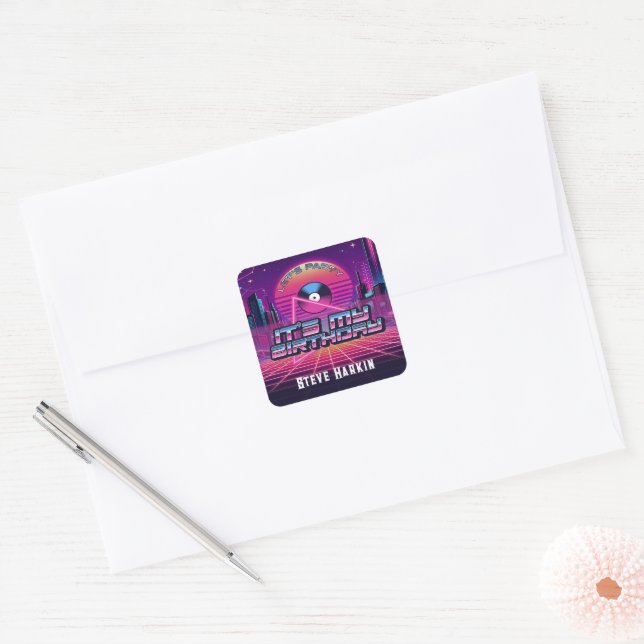 Sticker Carré Rockin Vaporwave (Enveloppe)