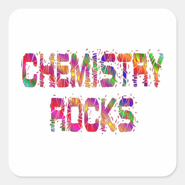 Sticker Carré Rocks de chimie énergétique (Devant)