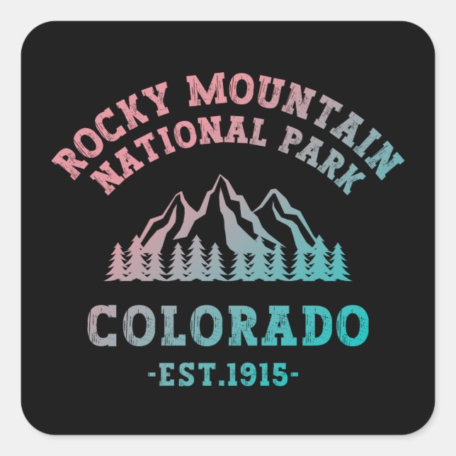 Sticker Carré Rocky Mountain National Park Colorado USA Gradient (Devant)