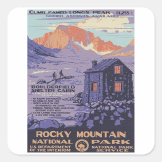 Sticker Carré Rocky Mountain - Vintage voyage