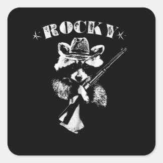 Sticker Carré Rocky Racoon