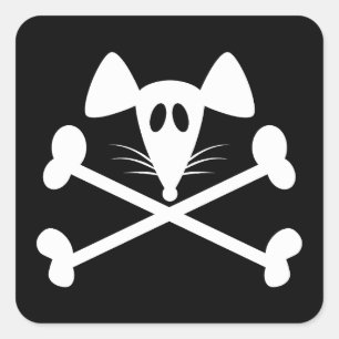 Sticker Carré Rodent pirate