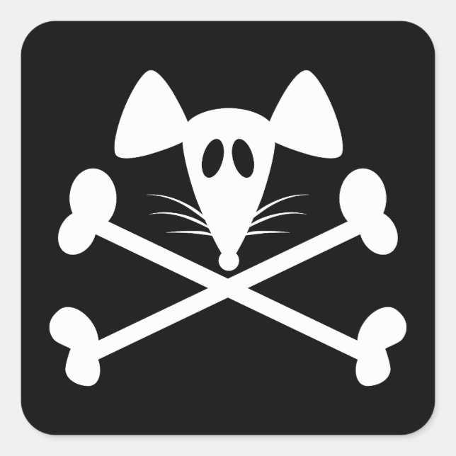 Sticker Carré Rodent pirate (Devant)