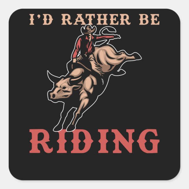 Sticker Carré Rodeo Bull Riding (Devant)