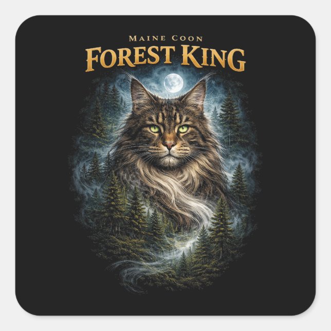 Sticker Carré Roi de la Forêt (Devant)