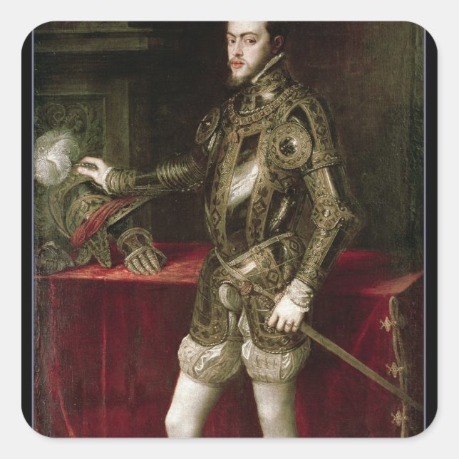 Sticker Carré Roi Philip II 1550 (Devant)