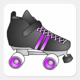 Sticker Carré Roller Derby Patins noir et violet