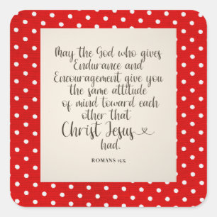 Sticker Carré Romains 15:5 Verse de la Bible