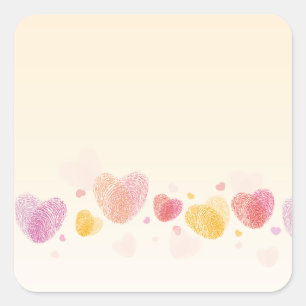 Sticker Carré Romance Fingerprint Love Heart