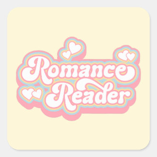 Sticker Carré Romance Reader Pastel Retro Book Lover Citation