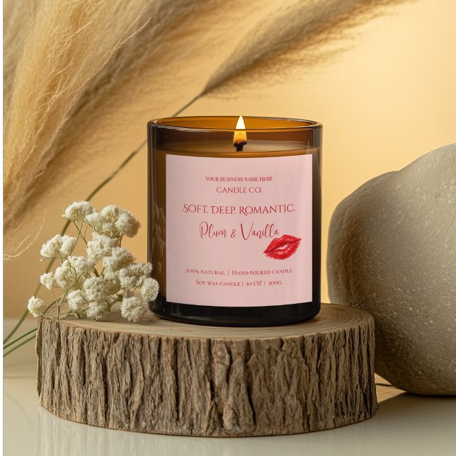 Sticker Carré Romantic Luxury Love Design - Velvet Kiss Candle  (Créateur téléchargé)