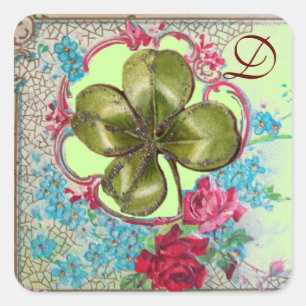 STICKER CARRÉ ROMANTICA / MONOGRAMME SHAMROCK DE ST.PATRICK