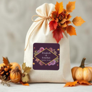 Sticker Carré Romantique Automne Dahlia Mariage