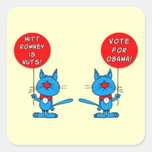 Sticker Carré Romney est vote nuts pour Obama