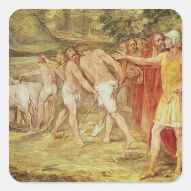 Sticker Carré Romulus marquant les limites de Rome (Devant)