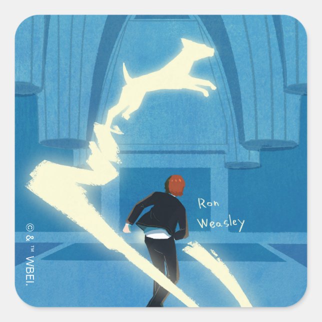 Sticker Carré Ron Weasley Patronus Painting (Devant)