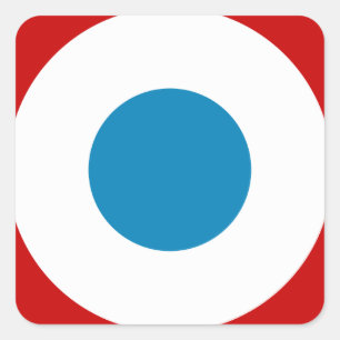 Sticker Carré Rondeau France Cocarde Tricolore de révolution