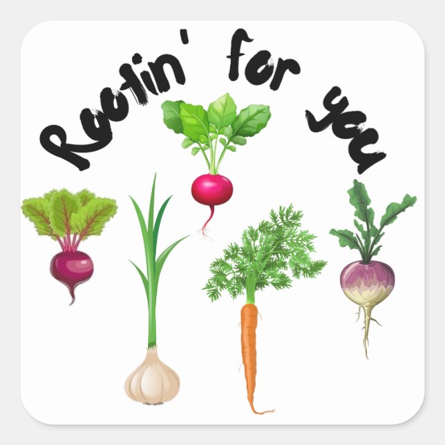 Sticker Carré Rootin' pour toi (Devant)