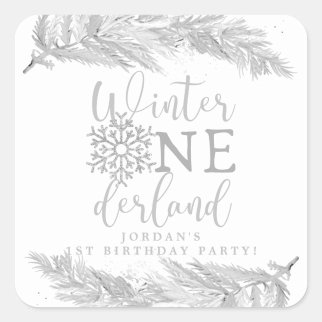 Sticker Carré RORY Argent hiver OnderLand 1er fête d'anniversair (Devant)