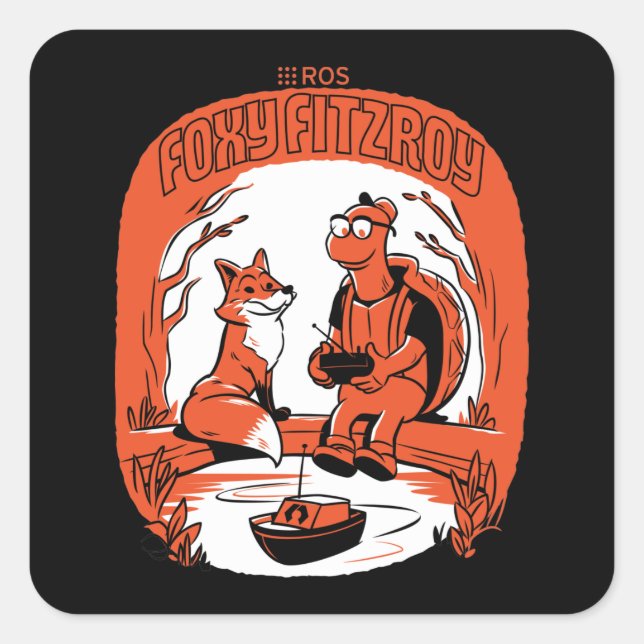 Sticker Carré ROS 2 Foxy Fitzroy (Devant)