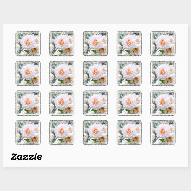 Sticker Carré Rosa French Lace [Square Seal] (Feuille)