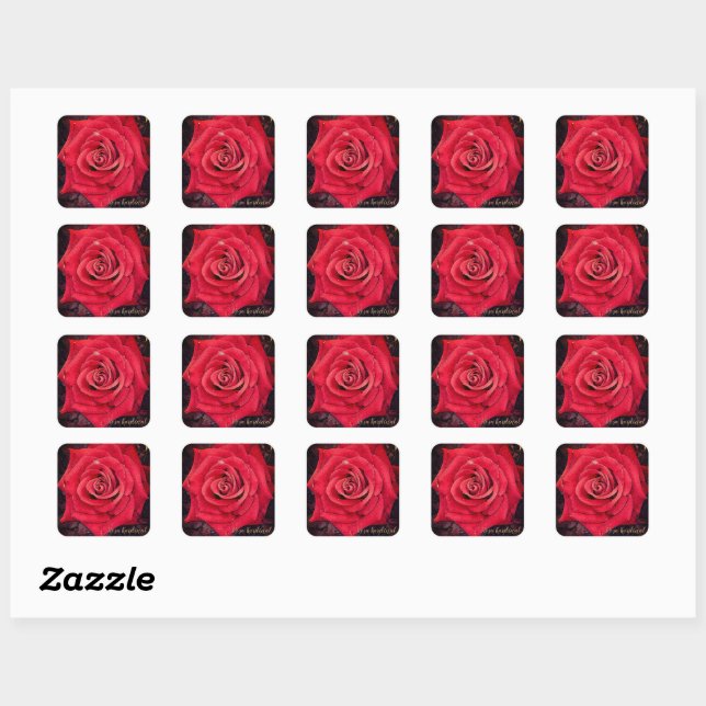 Sticker Carré Rosa Kardinal [Square Seal] (Feuille)