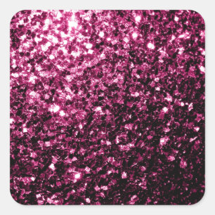 Sticker Carré Rose foncé faux brillant paillettes scintillent