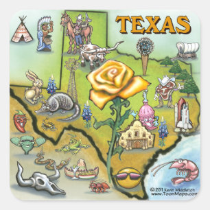 Sticker Carré Rose jaune du Texas
