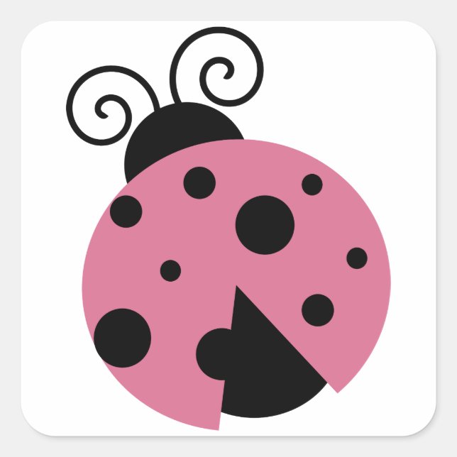 Sticker Carré Rose Ladybug (Devant)