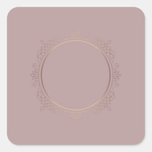 Sticker Carré Rose moderne tendance Modèle Gold Blank Ajouter un