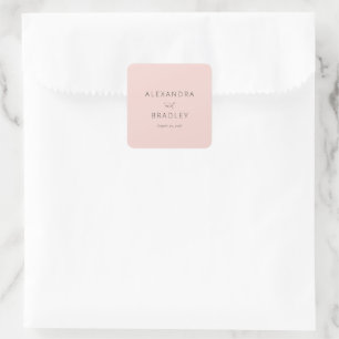 Sticker Carré Rose Pâle Élégant Minimaliste
