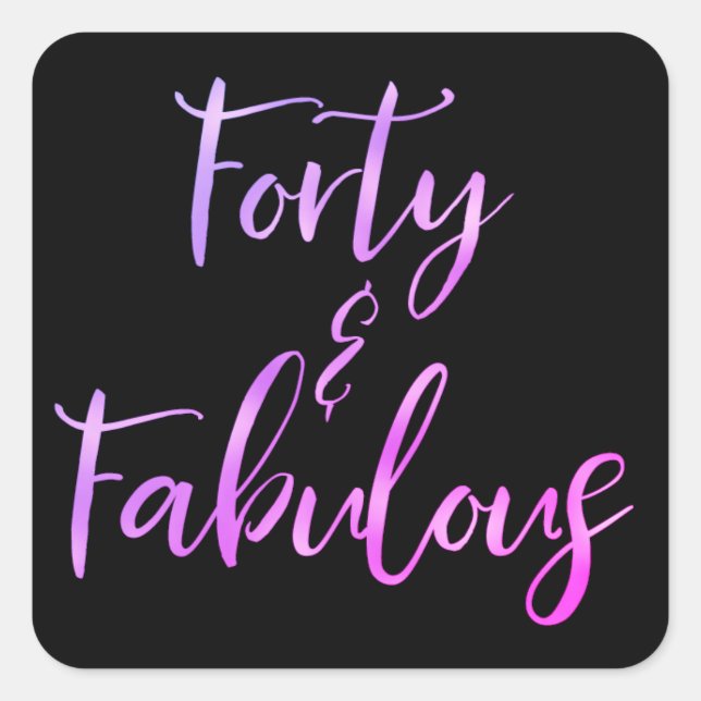 Sticker Carré Rose - Purple Foil Quarante | 40 et fabuleux (Devant)