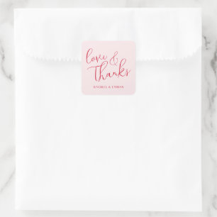 Sticker Carré Rose romantique de l'amour merci
